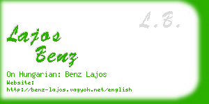 lajos benz business card